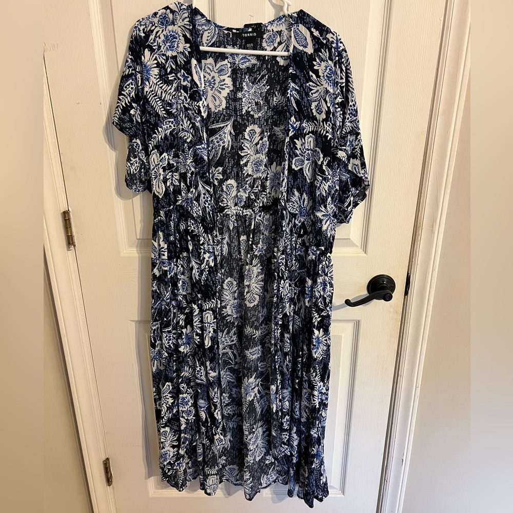 Torrid Indigo hi-lo kimono wrap